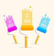 Vector business rollerbrush infographics Flat