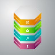 Vector illustration infographics 3d hexagons