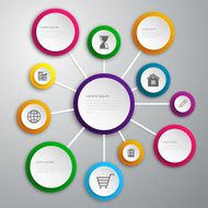 Vector illustration infographics paper circles with shadows