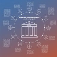 Economics and finance infographic Investment projects Banks N19