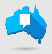Long shadow Australia map icon with a tooltip