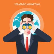 Flat character of strategic marketing concept illustrations