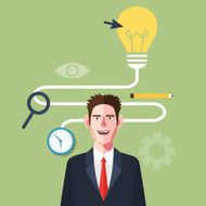 Flat character of idea process concept illustrations