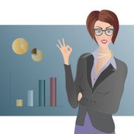 Business Woman showing Ok Sign