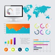 Set of infographics elements in modern flat business style N7