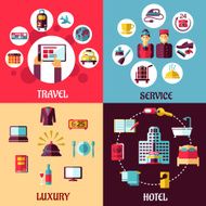 Travel and hotel services flat concept