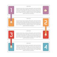 Abstract vector 4 steps infographic template in flat outline style