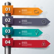 Design flat shadow step number banners graphic or website Vecto N10