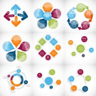 Collection of Infographic Templates for Business Vector Illustration N24