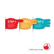 three steps fingers progress vector