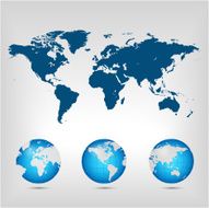 World map and globe