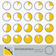 Set of the segmented circular charts with notches