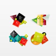 Set of modern geometric infographic web layouts N139