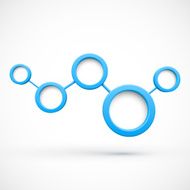 Abstract network with circles 3D