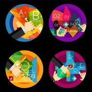 Set of option presentation labels flat design web infographic boxes N108