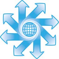 globe and arrows
