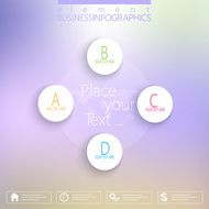 Numbered circles infographic on blurred background for your design Vector