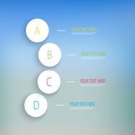 Numbered circles infographic on blurred background for your text Vector