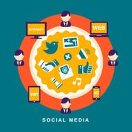 flat design concept of social media N2