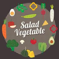 Salad Vegetable Set Vector illustration