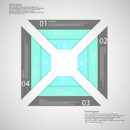 Square from four parts consists of three ribbons