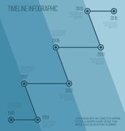 Flat blue diagonal timeline infographic