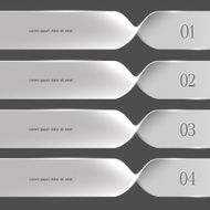 White spiral options banners
