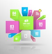 Boxes banner abstract background of color