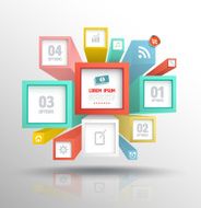 3D cubes background design template