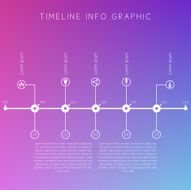 White timeline on blurred colored background Displays time inte