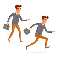 Flat people icons situations web infographic vector set Men lifestyle N13