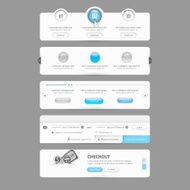 Website design template menu elements with icons set