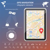 Global Positioning System navigation Infographic template N8