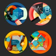 Set of flat design circle option infographics concepts N112