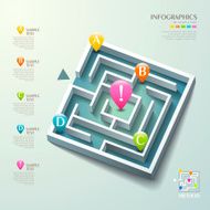 vector abstract 3d maze infographics