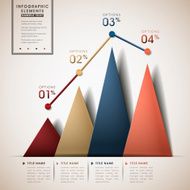 abstract line and triangle chart infographics