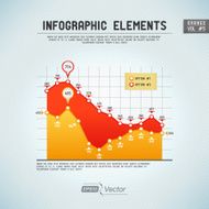 Infographic Elements Area Chart - Orange