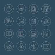 financial line icon set N4