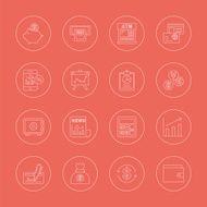 financial line icon set N5