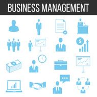 Business management and human resources icons set