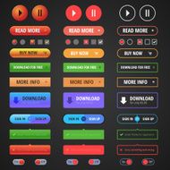 Flat user interface vector set for website development and mobile N2