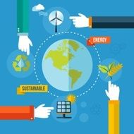Green ecology concept flat illustration N2
