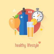 Healthy lifestyle flat vector illustration