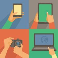 Vector set of flat icons N2