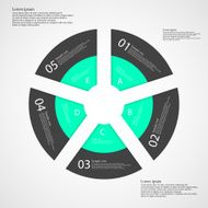 Ring from five separate color parts