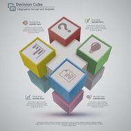 Decision Cube 3D Abstract Infographic Background