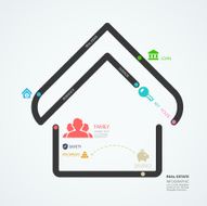 real estate concept diagram line style infographic template