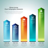 Glossy Arrow Chart Infographic Elements