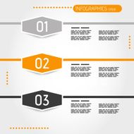 orange three infographic hexagons