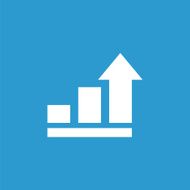 business diagram chart icon white on the blue background